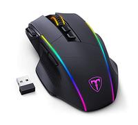 Mouse Gaming Wireless, Mouse a Tre Modalità 2.4 G/USB-C/Bluetooth Fino a 10000 DPI, Retroilluminazione RGB Chroma, Mouse Ergonomico con 8 Pulsanti Programmabili, Memoria di Bordo, PC, Mac Gamer