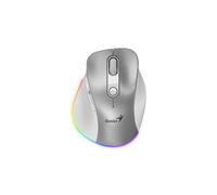 Mouse senza fili, Genius Ergo 9000S Pro 31030039402, argento, ottica, 2400DPI