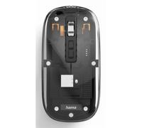 Hama Mouse multidispositivo WM-600, senza fili, radio/BT, piatto, 6 pulsanti, trasparente