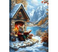 Mouse in A Cozy Winter Cottage Puzzle 1000 Pezzi Serate In Casa Con Amici Animal Plant Giochi Da Tavolo Per Gruppo Divertimento E Convivialità Regalo Per Amici E Parenti 1000 PCS