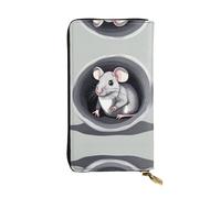 Mouse in the Hole Pochette lunga, portafoglio con cerniera, porta carte, borsa portatile da viaggio per monete adatta per viaggi e uso quotidiano