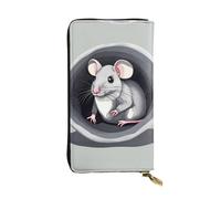 Mouse in the Hole Prints Portafoglio lungo in pelle leggero e impermeabile design elegante adatto per regali e uso quotidiano