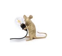 SELETTI Lampada in Resina Mouse Lamp Step Gold In Piedi Oro