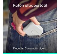 Mouse Logitech Mobi Fold Bluetooth 4000 DPI Bianco Pieghevole Ultra Portatile