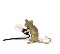 SELETTI Lampada in Resina Mouse Lamp Mac Gold Seduto Oro