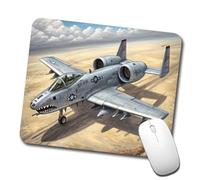 Mouse Mat A-10 Warthog Thunderbolt II Us Force Ground Attack Plane Portatile Tappetino Scrivania Bordi Cuciti Accessori Gaming per Gaming Computer Ufficio 10X12In