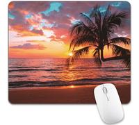 Mouse Mat Beach Cute Golden Sunrise Sunset Summer Tropical Tree Seaside Antiscivolo Tappetino per Mouse Gaming Durevole Accessori Gaming per Pc Sensori da Gioco Gaming 10X12In