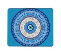 Mouse Mat Blue Greek Matiasma Evil Eye Soffice Tappetino Scrivania Durevole Mousepad per Computer Ufficio Sensori da Gioco 10X12In