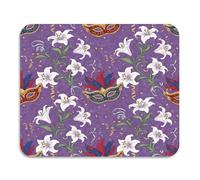 Mouse Mat Carnival Lily Purple Confortevole Tappetino Mouse Gaming Antiscivolo Desk Mat per Ufficio Computer Pc 10X12In
