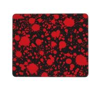 Mouse Mat Classic Horror Blood Splatter Black Red Bordi Cuciti Tappetino per Mouse da Gioco Portatile Desk Mat per Pc Mac Sensori da Gioco 10X12In