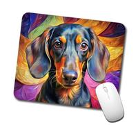 Mouse Mat Dachshund Dog Expressionism Art Soffice Tappetino per Mouse da Gioco Antiscivolo Accessori Gaming per Gaming Mac Ufficio 10X12In
