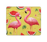 Mouse Mat Flamingo and Watermelon Tappetino per mouse 10x12in | Portatile Mousepad durevole per Gaming Ufficio