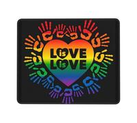 Mouse Mat Gay Pride LGBT Proud Rainbow Love Heart Gaming Mouse Pad