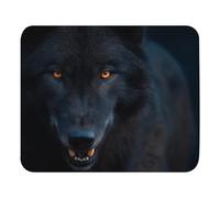Mouse Mat Grande Lupo Nero Lavabile Desk Mat Portatile Mouse Pad per Pc Computer Gaming 25X30Cm
