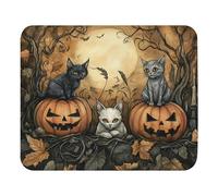 Mouse Mat Halloween Cats And Pumpkins Portatile Gaming Mouse Pad Confortevole Mousepad per Gaming Computer Sensori da Gioco 10X12In