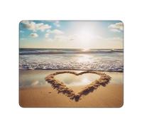 Mouse Mat Heart Shape Romantic Beach Antiscivolo Tappetino per Mouse Multifunzione Accessori Gaming per Laptop Pc Ufficio 10X12In