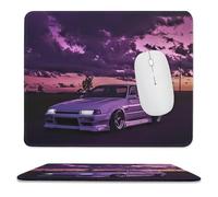 Mouse Mat Japan Car R34 White Side Headlight Night Multifunzione Tappetino per Mouse Gaming Portatile Mousepad per Sensori da Gioco Computer Pc 10X12In