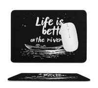 Mouse Mat Life Is Better On River Portatile Tappetino Scrivania Multifunzione Accessori Gaming per Gaming Laptop Computer 10X12In