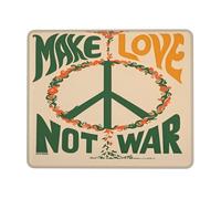 Mouse Mat Make Love Not War 1960S Soffice Tappetino Scrivania Durevole Desk Mat per Gaming Ufficio Sensori da Gioco 10X12In