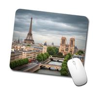 Mouse Mat Paris France Travel Eiffel Tower Notre-Dame City Confortevole Tappetino per Mouse Gaming Lavabile Desk Mat per Mac Laptop Pc 10X12In