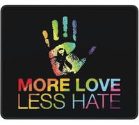 Mouse Mat più Amore, Meno Odio, Gay Pride Multifunzione Mouse Pad Bordi Cuciti Tappetino Scrivania per Computer Portatile Gaming Laptop 25X30Cm