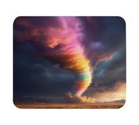 Mouse Mat Vivido Tornado Arcobaleno Che Gira nel Deserto Scorrimento Facile Mouse Pad Bordi Cuciti Desk Mat per Computer Laptop Mac 25X30Cm