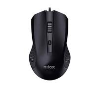 Nilox Mouse USB MOUSB1013 con cavo 1,5 m, 2400 DPI, 4 pulsanti, sensore ottico, Nero