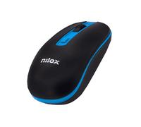 MOUSE NILOX WIRELESS BLACK/BLUE 1000 DPI, Collegamento WLAN, Risoluzione max 1600 dpi, Nero, Blu