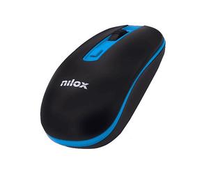 MOUSE NILOX WIRELESS BLACK/BLUE 1000 DPI, Collegamento WLAN, Risoluzione max 1600 dpi, Nero, Blu