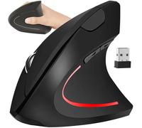 Mouse ottico verticale wireless ergonomico LED 1200DPI