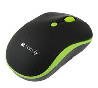 Techly Mouse Wireless 2.4GHz 800-1600 dpi Nero/Verde