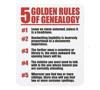 Mouse Pad 5 Golden Rules of Genealogy Gaming Mouse Pad 10x12in