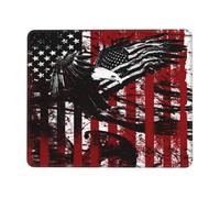 Mouse Pad Bandiera Americana con L'Aquila Rossa E Nera Lavabile Tappetino Scrivania Waterproof Mouse Mat per Pc Mac Ufficio 25X30Cm