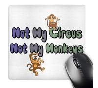 Mouse Pad Cartone Animato Carino E Divertente, Non È Il Mio Circo, Non Sono Le Mie Scimmie Lavabile Tappetino Scrivania Multifunzione Desk Mat per Ufficio Computer Portatile Gaming 25X30Cm