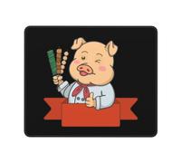 Mouse Pad Chef Maiale Che Tiene in Mano Uno Spiedino Portatile Mouse Mat Pulire Desk Mat per Ufficio Pc Laptop 25X30Cm
