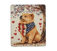 Mouse Pad, Chow Chow Dog 4Th of July Independence Day Puppy Dog Gaming Mousepad Antipolvere Tappetini Mouse Confortevole Tappetino Mouse Pad per Pc Ufficio 25X30Cm