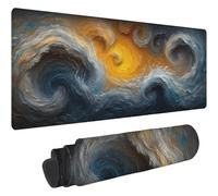 Mouse Pad Colore Arancione Tappetino per mouse XXL 1000x500mm Desk Mat Astratto Tappetino per mouse One Piece Base in Gomma Antiscivolo Bordi Accessori Ufficio Lavoro Cucito Mousepad per Ufficio T269