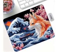 Mouse Pad Compatto e Portatile 220 x 180 mm, Onde Tappetino Mouse, con Base in Gomma Antiscivolo, Superficie Premium Ultra-Liscia per Mouse Wireless e Notebook, Migliora Precisione e Velocità d0d-67