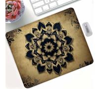 Mouse Pad Compatto e Portatile 290 x 240 mm, Nero Mandala Tappetino Mouse, con Base in Gomma Antiscivolo, Superficie Premium Ultra-Liscia per Tutto Mouse,Migliora la Precisione e Velocità d0d-32