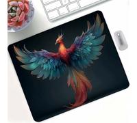 Mouse Pad Compatto e Portatile 340 x 280 mm, Nero Fenice Tappetino Mouse, con Base in Gomma Antiscivolo, Superficie Premium Ultra-Liscia per Tutto Mouse,Migliora la Precisione e Velocità d0d-215