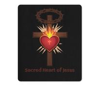 Mouse Pad Croce del Sacro Cuore di Gesù con Corona di Spine Grande Mouse Mat Waterproof Tappetino Scrivania per Laptop Pc Computer Portatile 25X30Cm