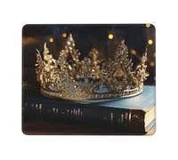 Mouse Pad Crown Vintage Book 25X30Cm Bordo Cucito Tappetini per Il Mouse Lavabile Mousemat per Pc Computer
