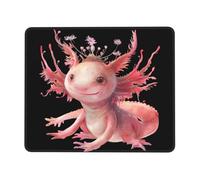 Mouse Pad Cute Axolotl with Crown Rectangle Confortevole Gaming Mouse Pad Portatile Desk Mat per Mac Sensori da Gioco Computer 10X12In
