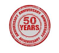 Mouse Pad Decorato 50 Years Anniversary - 25x20 cm - Materiale Antiscivolo - Stile Moderno - per Ufficio e Casa - Collezione Regali