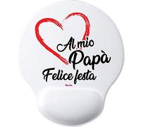Mouse Pad Decorato al Mio papà - 25x20 cm - Materiale Antiscivolo - Design Festivo - Utilizzo Ufficio e Casa - Collezione Regali