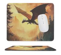 Mouse Pad Dragon Flying Tree Fog Sci-Fi Bordi Cuciti Tappetino Mouse Gaming Lavabile Mousepad per Sensori da Gioco Laptop Gaming 10X12In