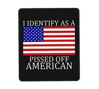 Mouse Pad Mi Identifico Come Un Americano Incazzato Bordi Cuciti Tappetino Scrivania Lavabile Mouse Mat per Gaming Computer Portatile Pc 25X30Cm