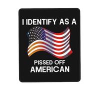 Mouse Pad Mi Identifico Come Un Americano Incazzato Confortevole Desk Mat Bordi Cuciti Tappetino Scrivania per Computer Gaming Computer Portatile 25X30Cm