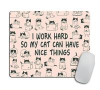 Mouse Pad Mousepad Cat Mouse Pad Funny Coworker Present Office Supplies Cat Lover Present Pink Office Desk Accessories Cubicle Decor Peach C