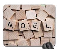 Mouse Pad, Noel Word Letters Holiday Christmas Tampone per Mouse Bordi Cuciti Tappetini per Il Mouse da Gioco Pratica Tappetino per Mouse per Notebook Gaming 25X30Cm